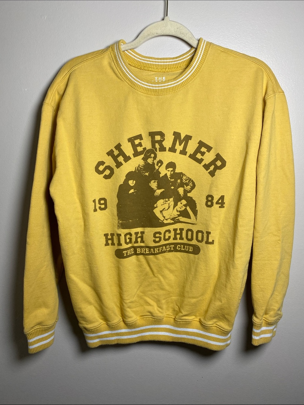 The Breakfast Club Shermer High School Yellow Crewneck Varsity Sweatshirt Medium